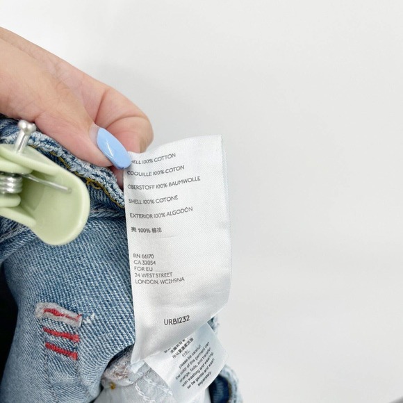 Urban Outfitters BDG Distressed Mom Jeans Sz 27 Blue Tapered High Waist Pockets - Picture 8 of 8